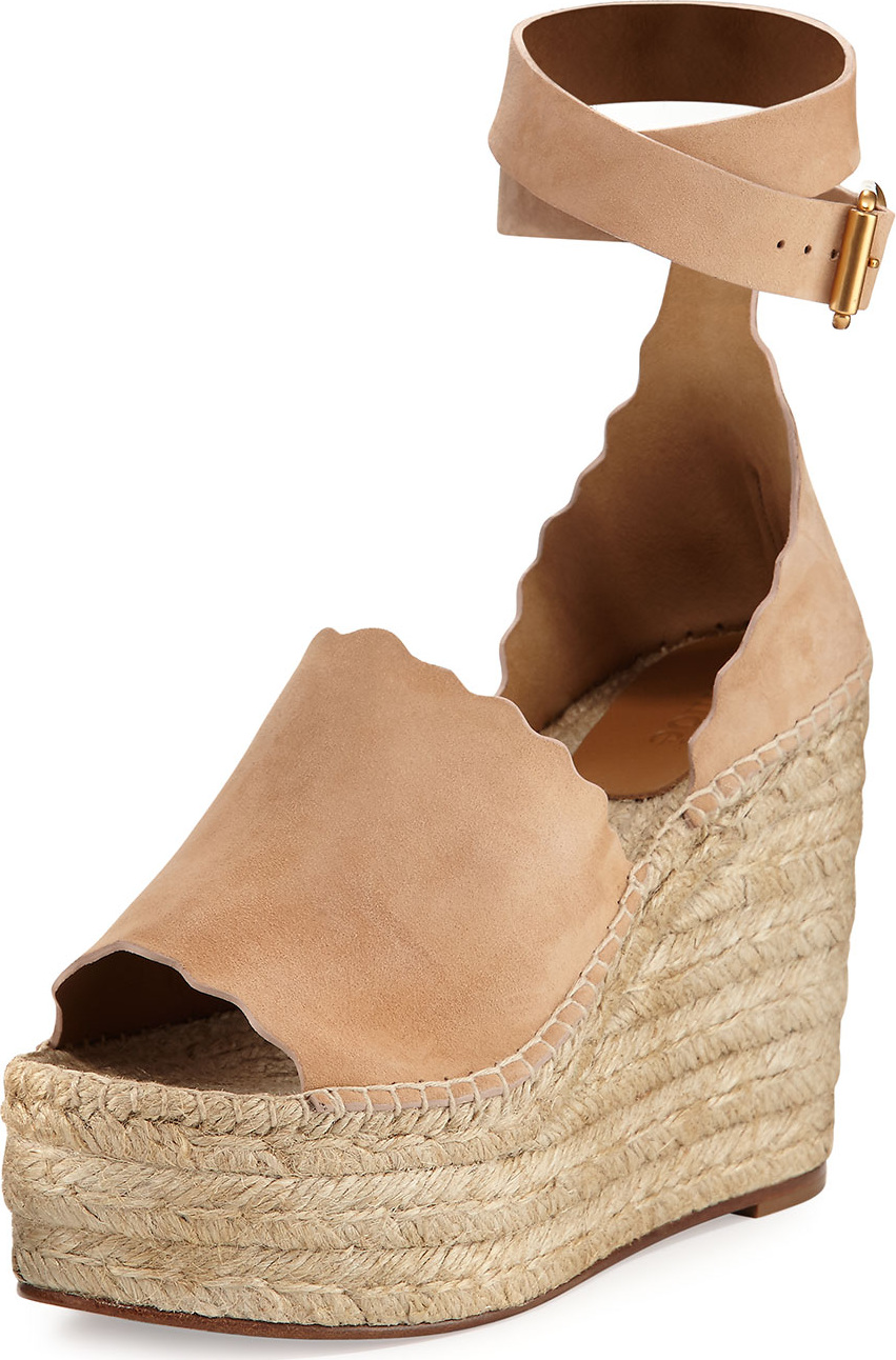 Chloe Suede d'Orsay Espadrille Sandal