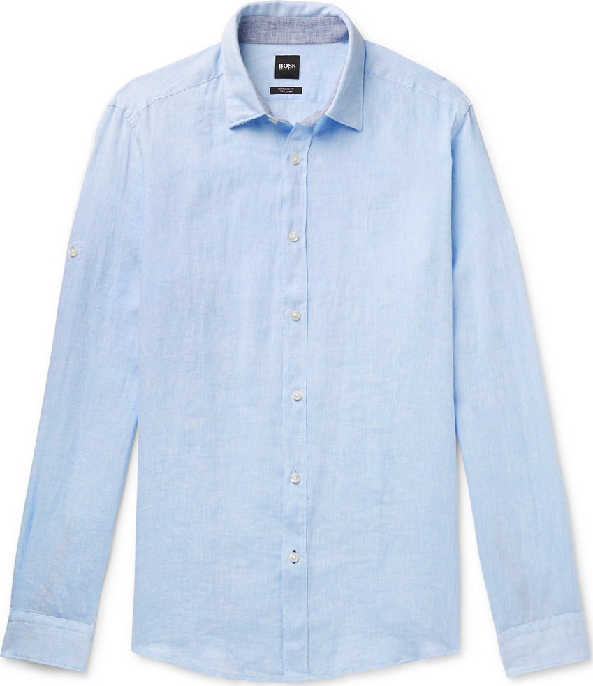 HUGO BOSS Lukas Linen-Chambray Shirt