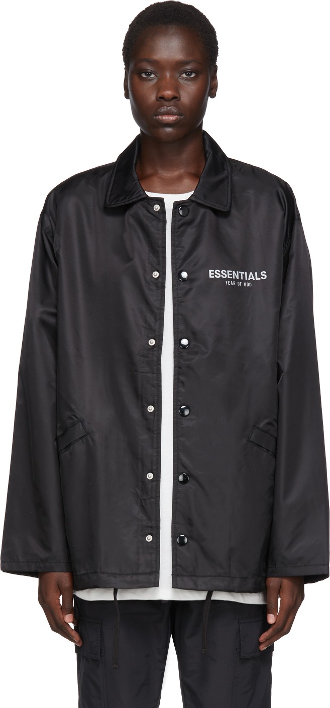 Essentials Black Nylon Work Jacket