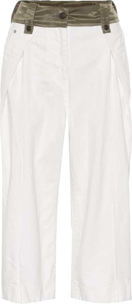 Sacai High-rise cropped wide-leg jeans