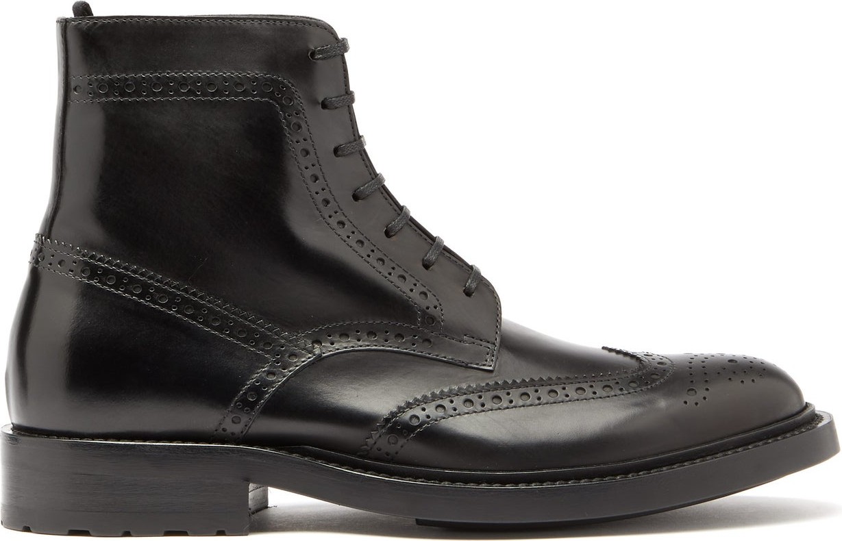 Saint Laurent Army perforated leather combat boots