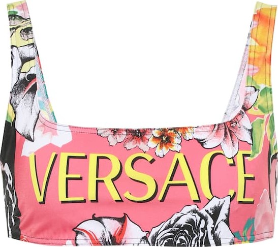 Versace Printed bikini top