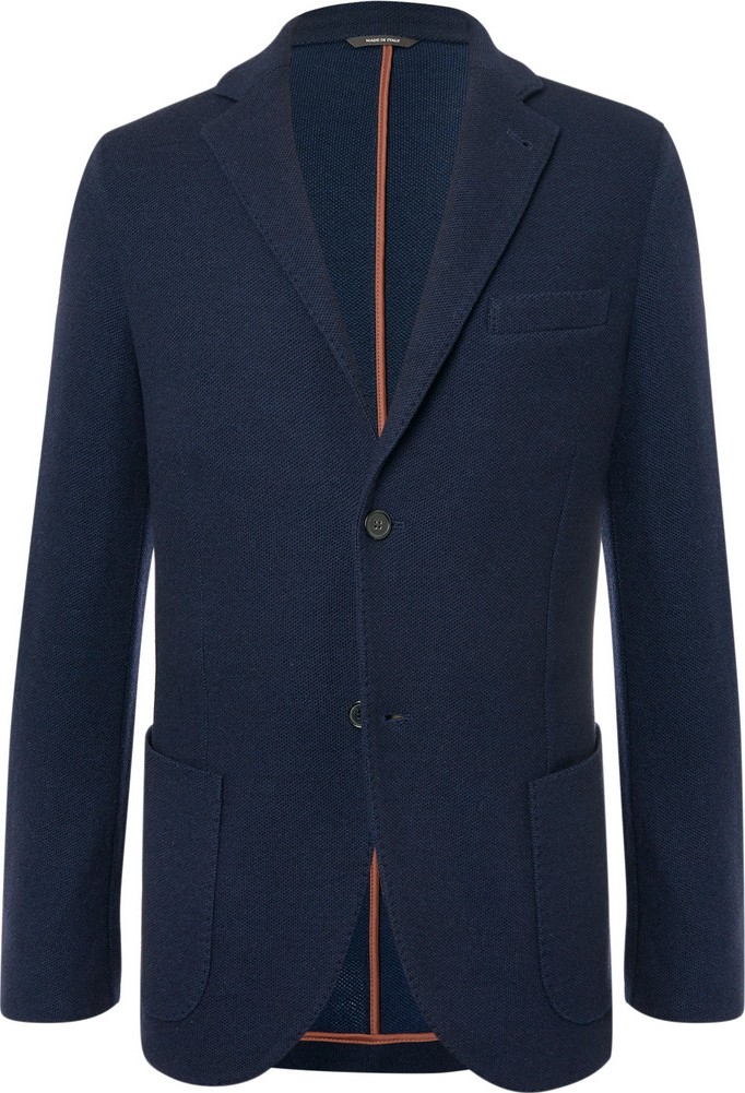 Loro Piana Navy Slim-Fit Unstructured Cashmere and Virgin Wool-Blend Blazer