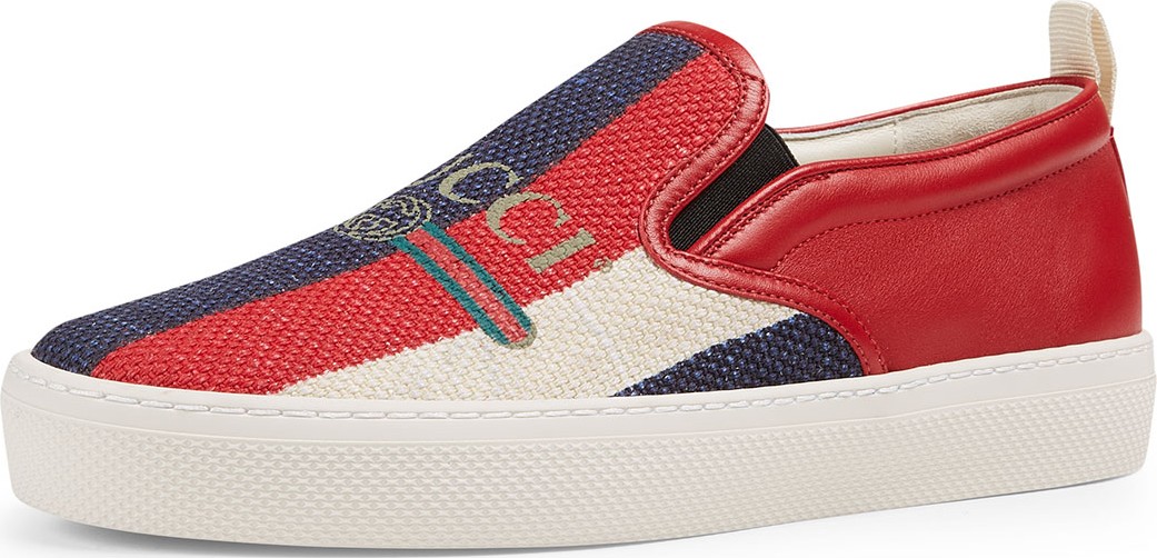 Gucci Dublin Striped Fabric Skate Sneaker