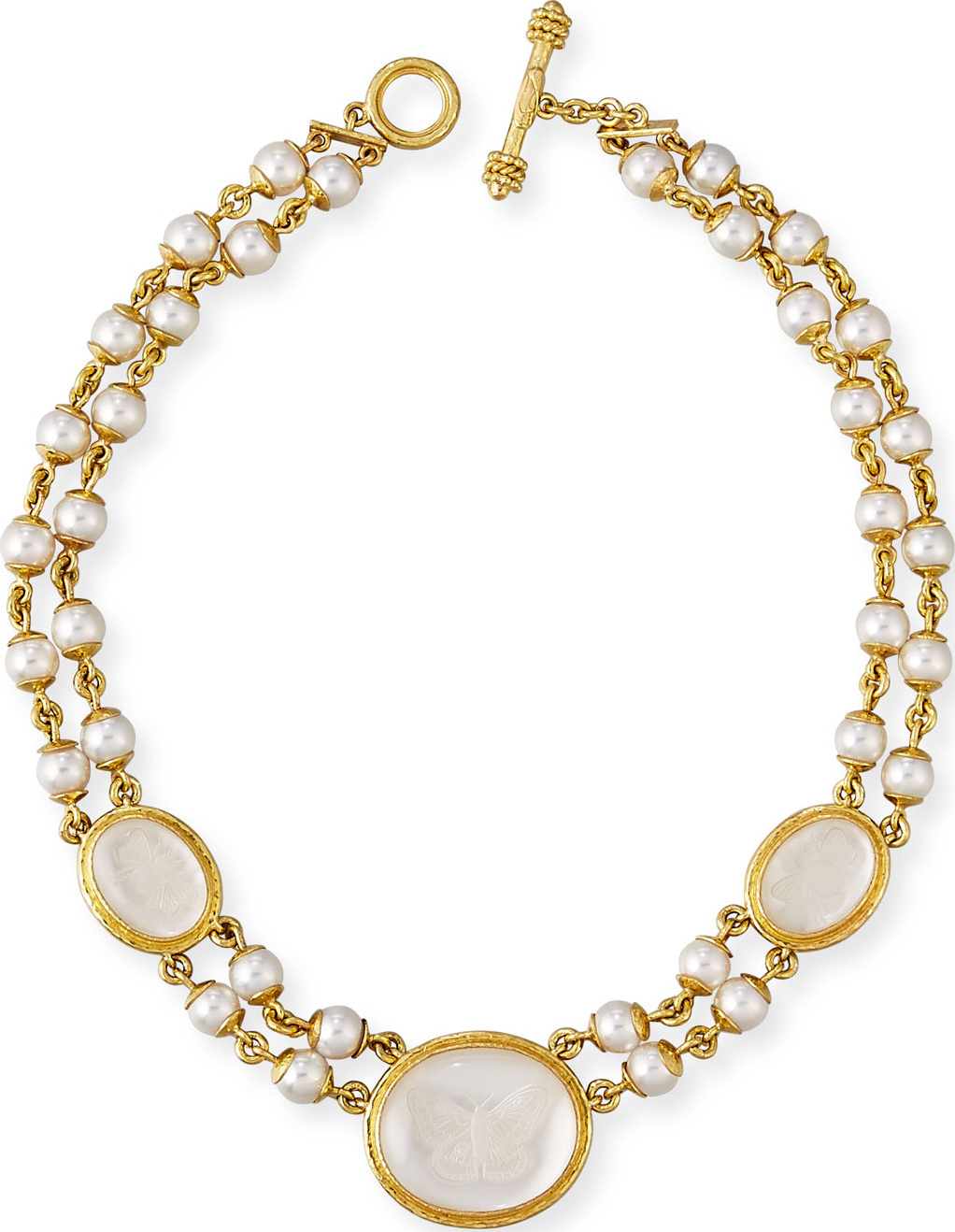 Elizabeth Locke Moth and Butterfly Pearl Necklace