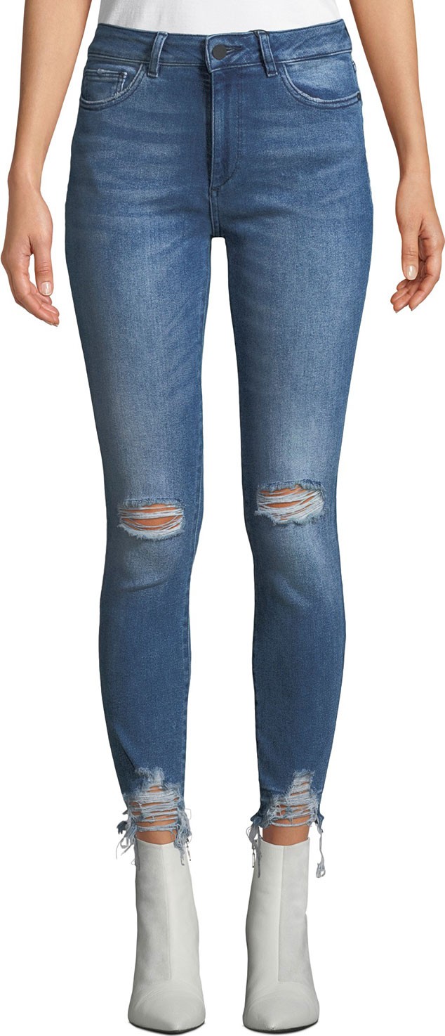 DL1961 Farrow High-Rise Distressed Ankle Skinny Jeans