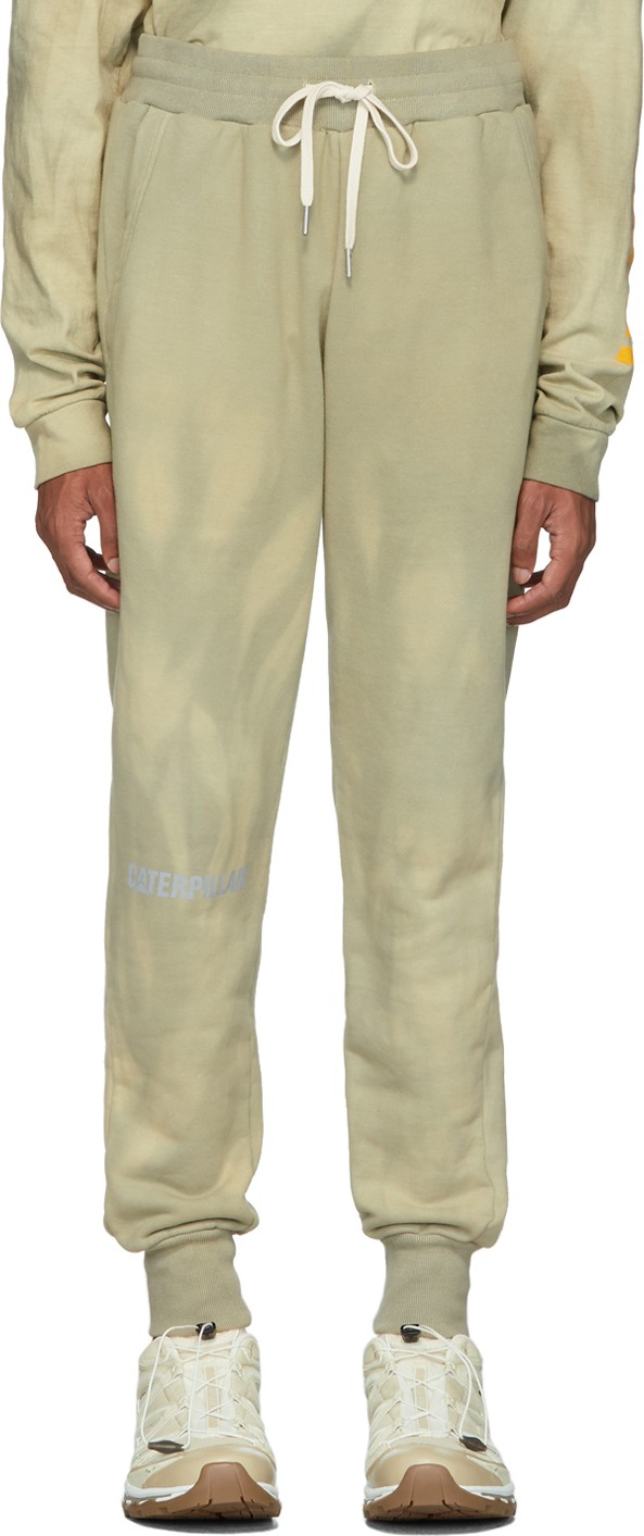 John Elliott Beige & Green CAT Edition Double Dye Lounge Pants