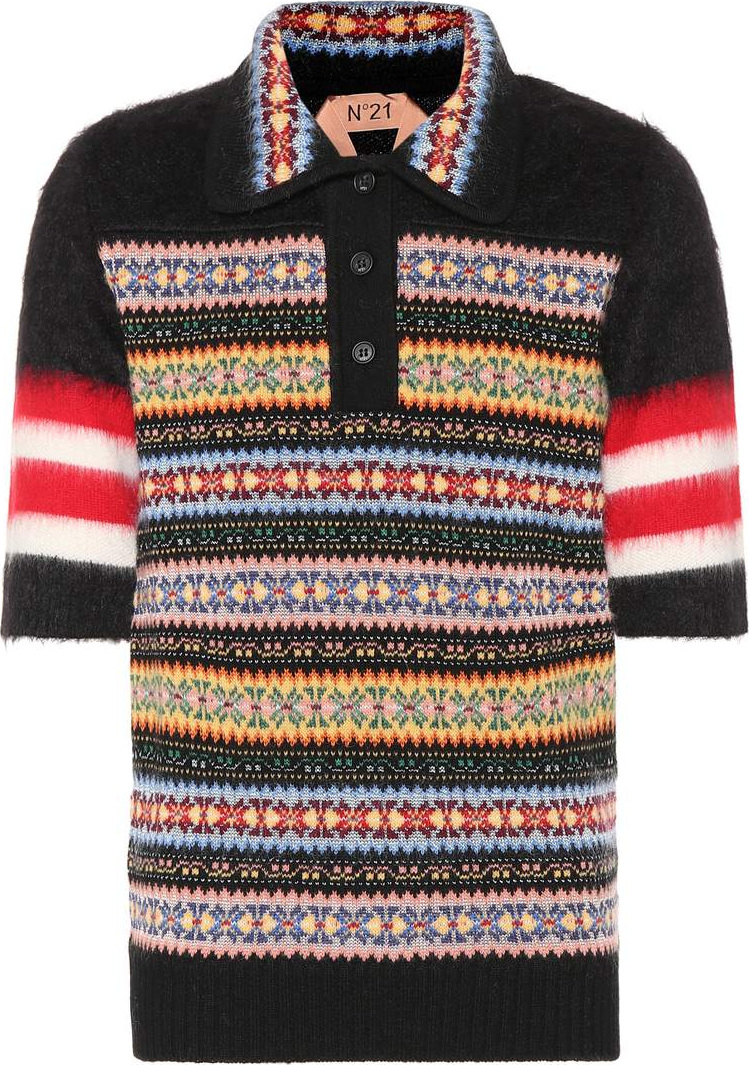 N°21 Wool and mohair-blend polo shirt