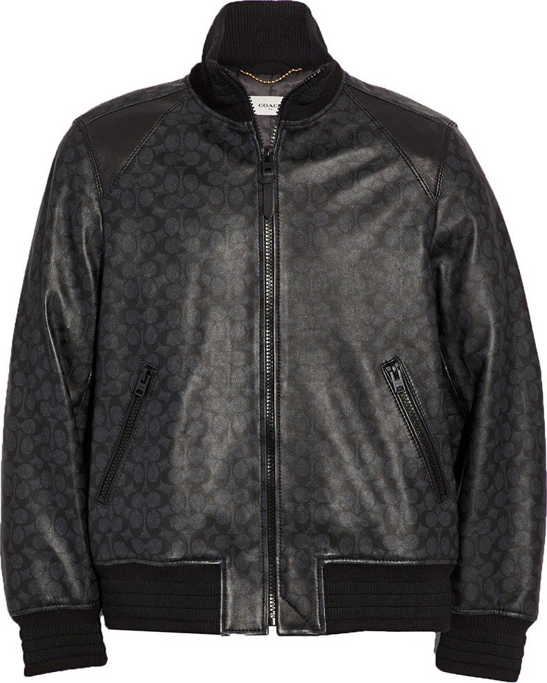 COACH Signature Leather Track Jacket