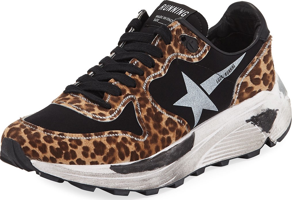 Golden Goose Deluxe Brand Leopard-Print Running Sneakers