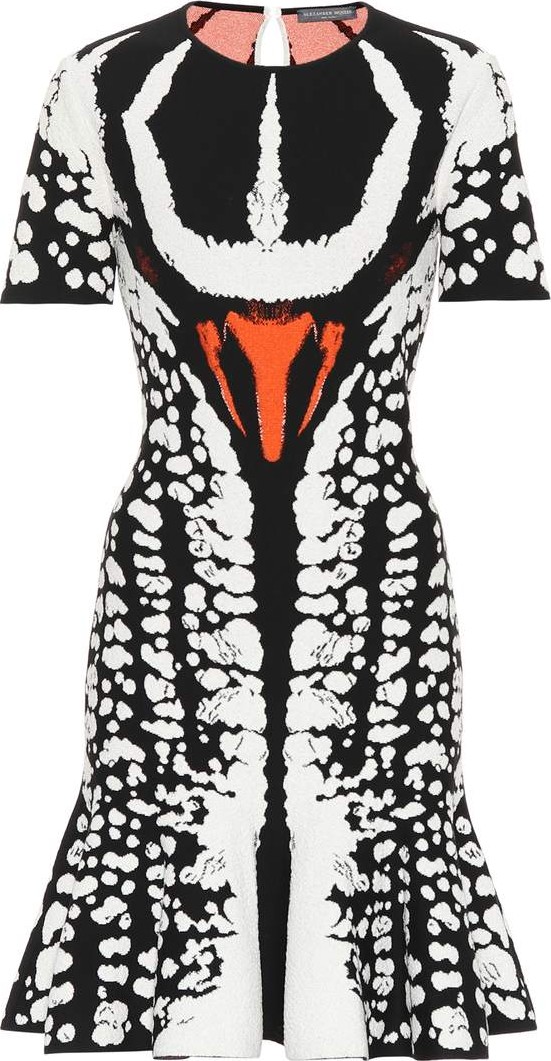 Alexander McQueen Beetle flared knitted minidress