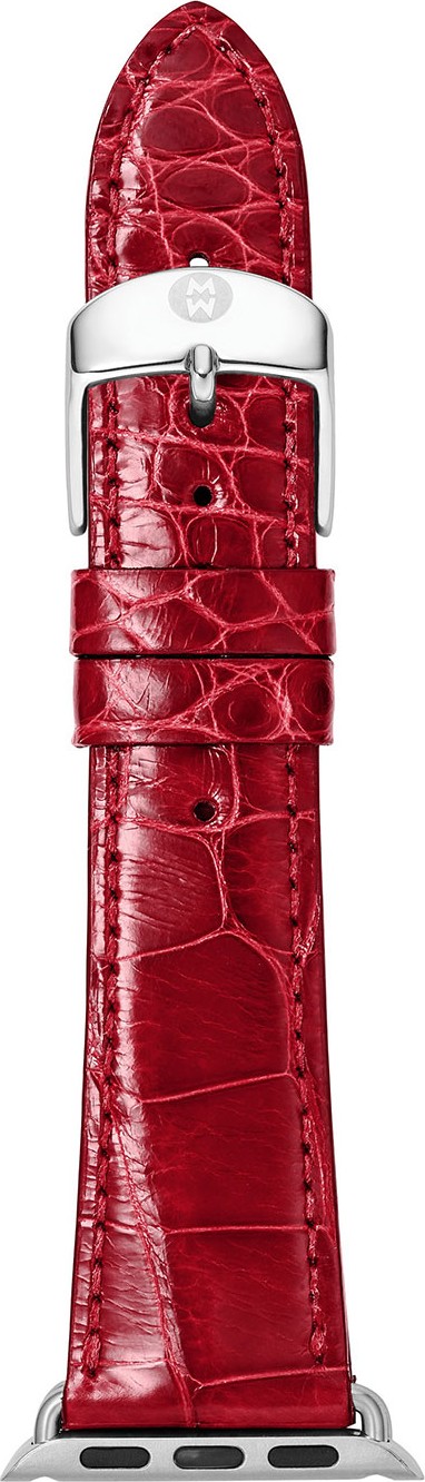 MICHELE 38mm Alligator Strap for Apple Watch, Garnet