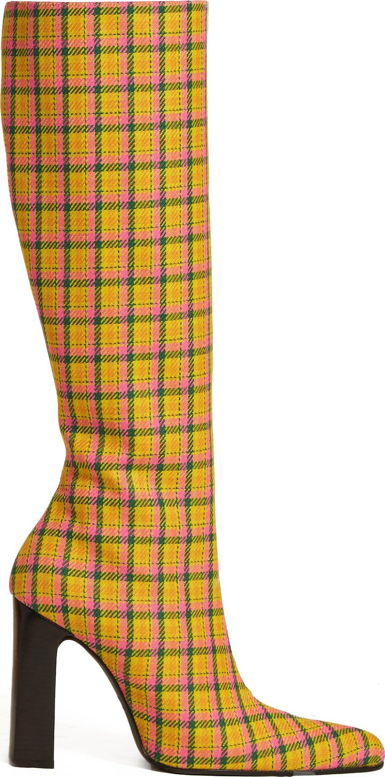 Balenciaga Block-heel checked-wool boots