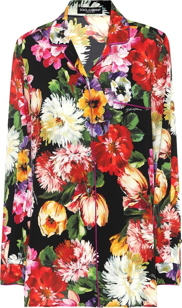 Dolce & Gabbana Floral stretch silk pajama top