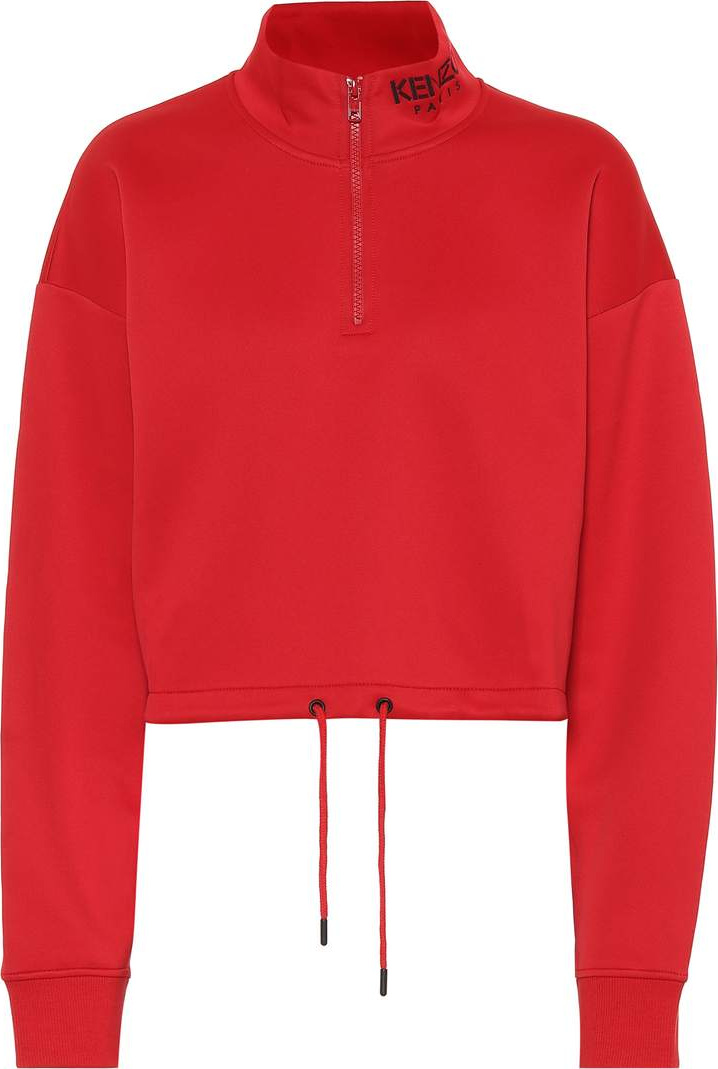 KENZO Cropped cotton-blend sweatshirt