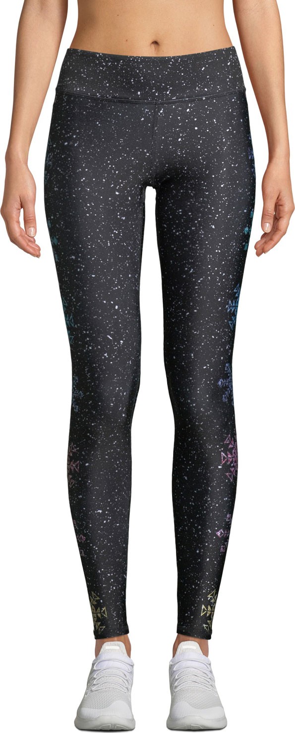 Terez Glitter Snowflake Tall-Band Performance Leggings