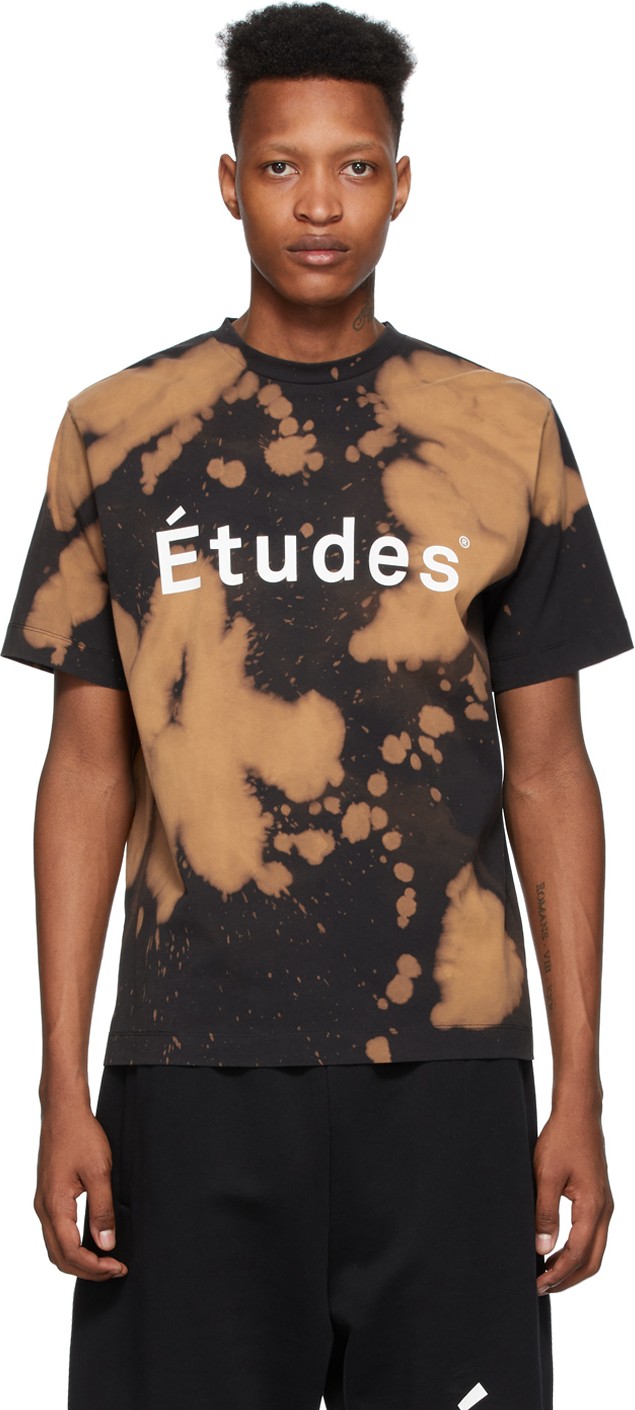 Etudes Black Bleached Wonder Logo T-Shirt
