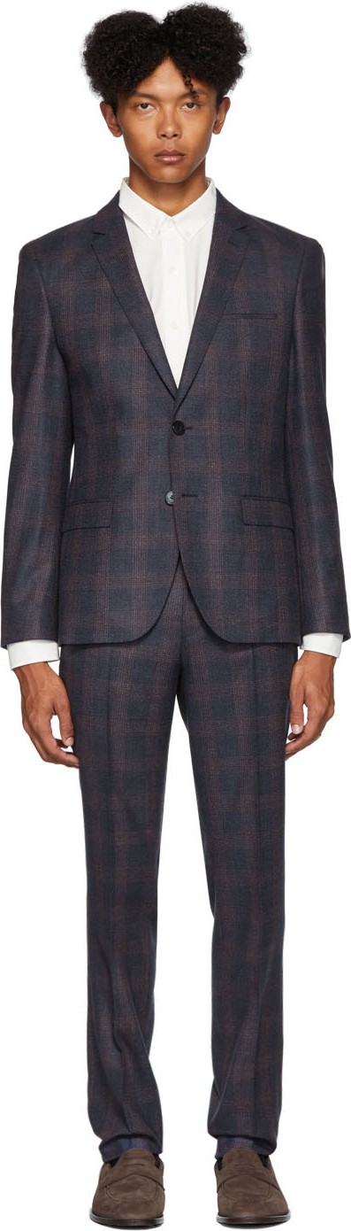 HUGO Navy Check Arti/Hesten Suit