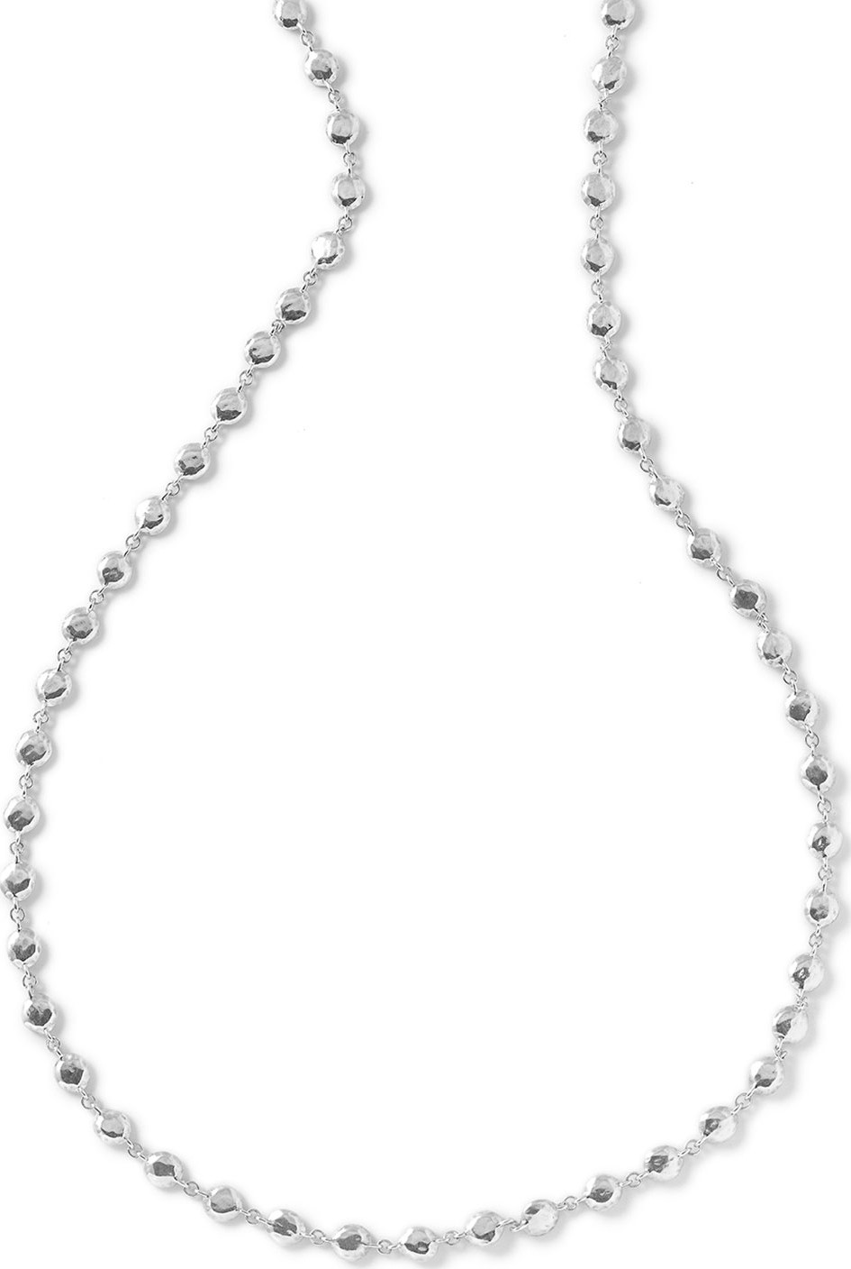IPPOLITA Glamazon Silver Flat Hammered Bead Necklace, 40"L