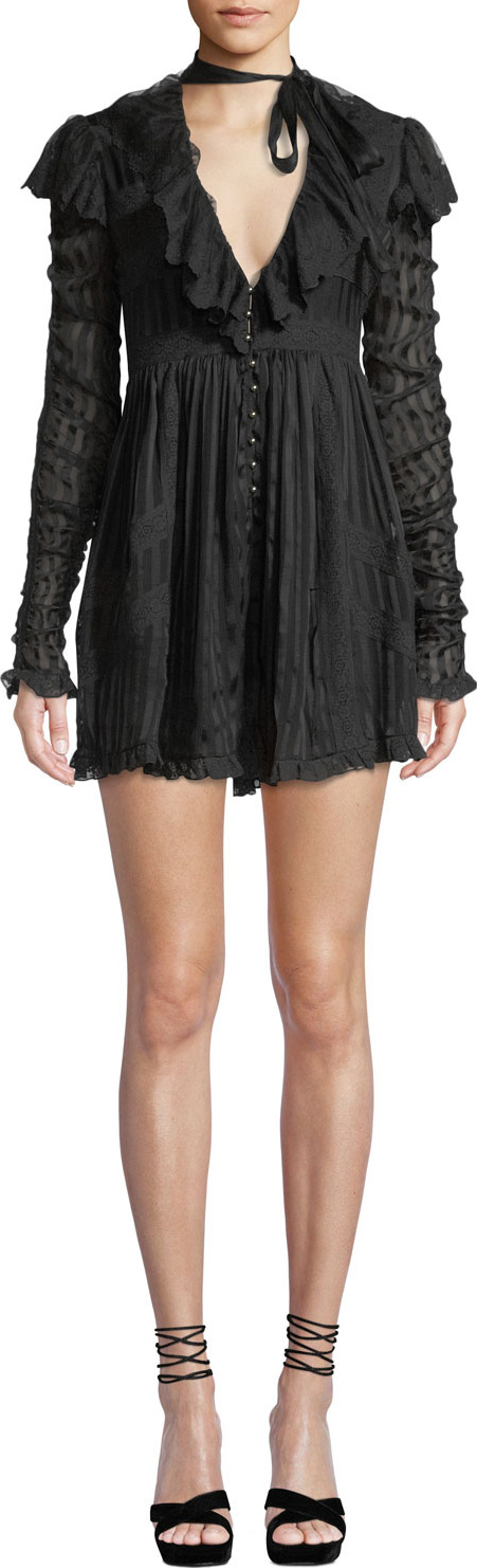 Zimmermann Tempest Flutter Long-Sleeve Lace Romper