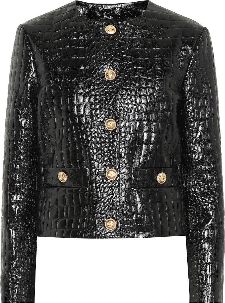 Gucci Embossed leather jacket