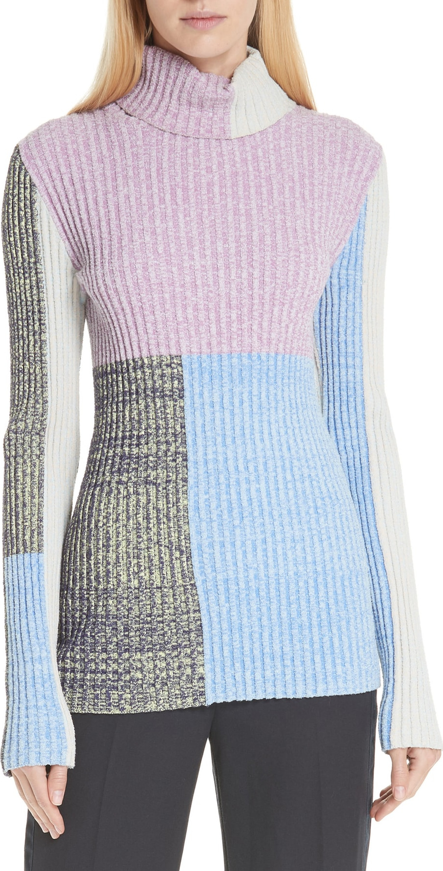 3.1 Phillip Lim Patchwork Ribbed Sweater
