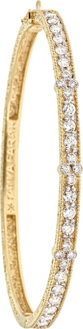 Tanya Farah 18K Modern Etruscan Diamond Cluster Bangle