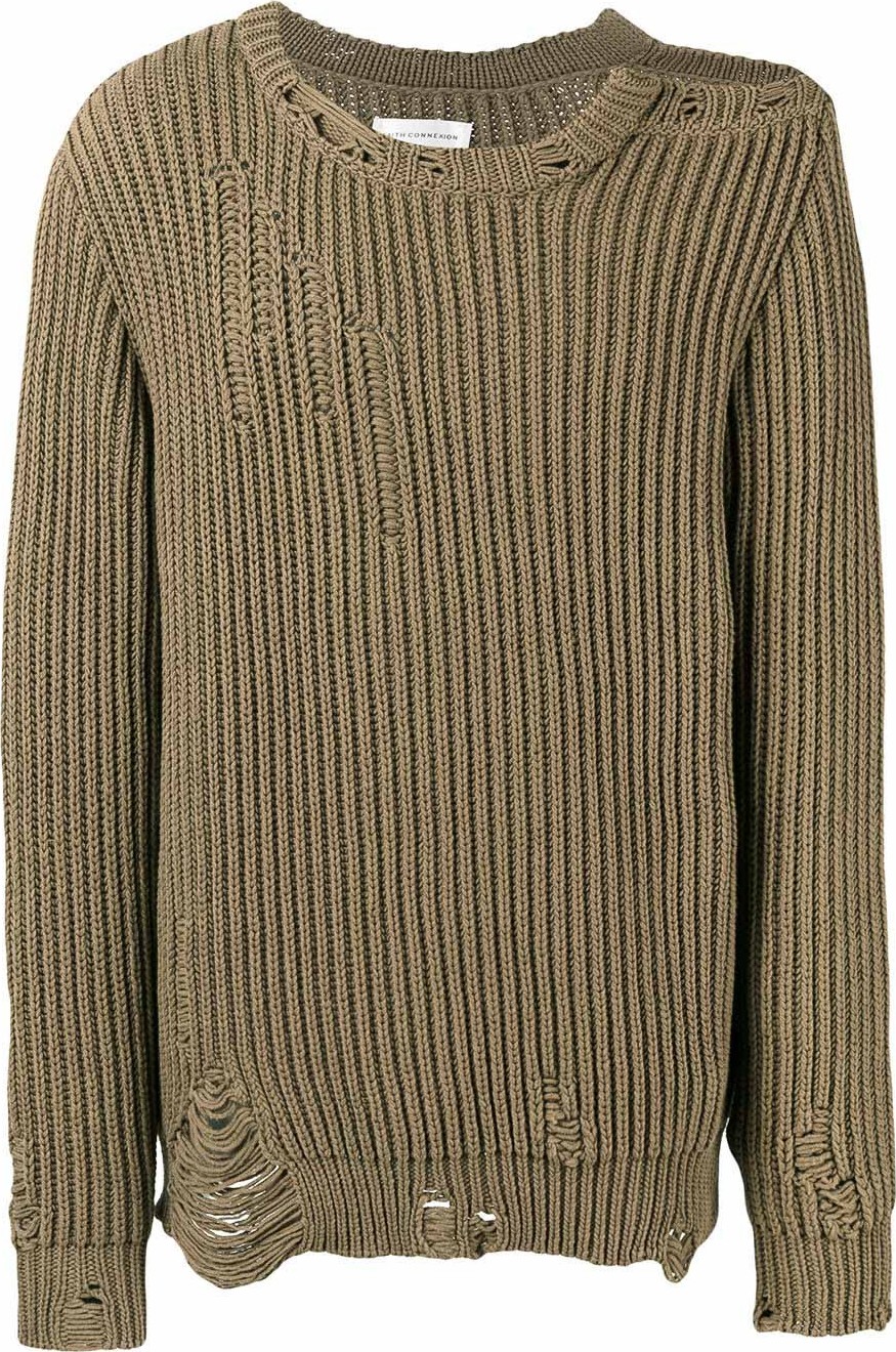 Faith Connexion Destroyed Cotton-Blend Sweater