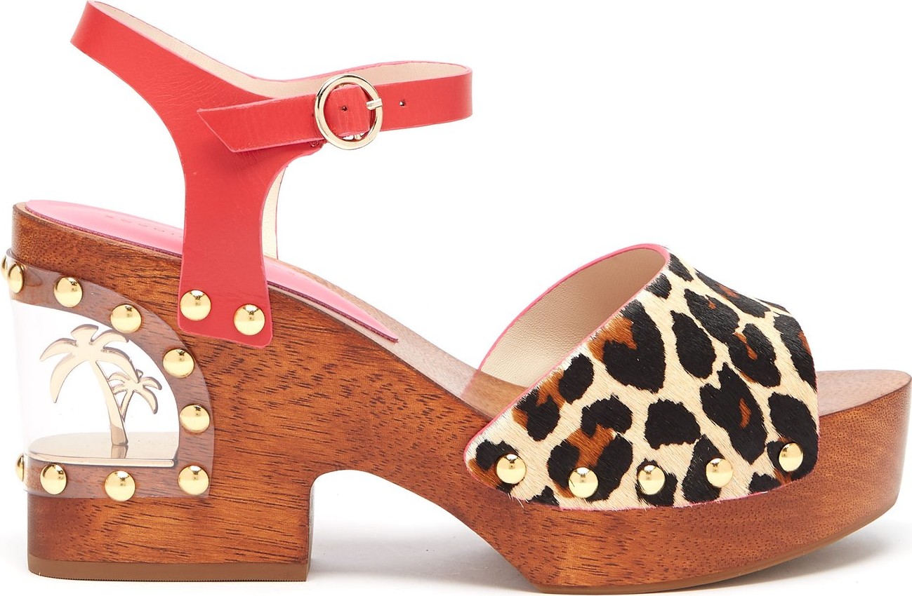 Sophia Webster Paradise leopard-print wood & PVC clogs