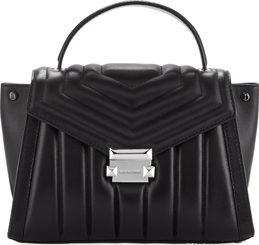 MICHAEL MICHAEL KORS Whitney Medium Quilted Leather Satchel Bag - Silver Hardware