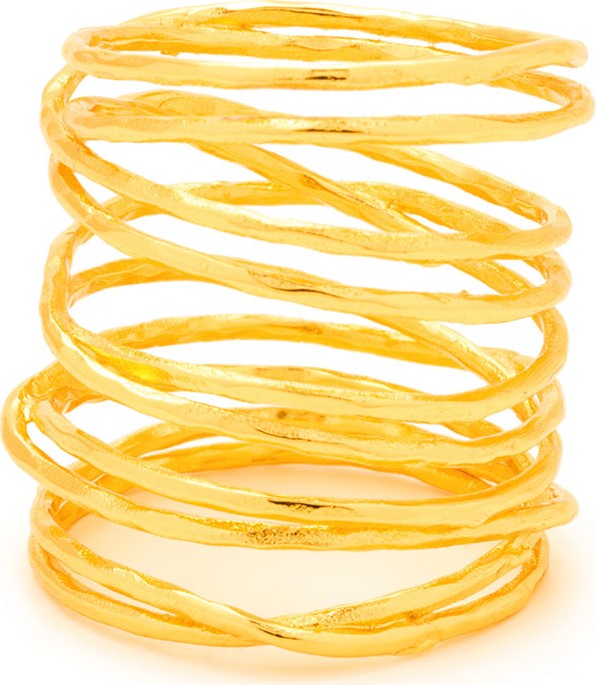 Gorjana Lola Tall Multi-Band Ring, Gold, Size 7