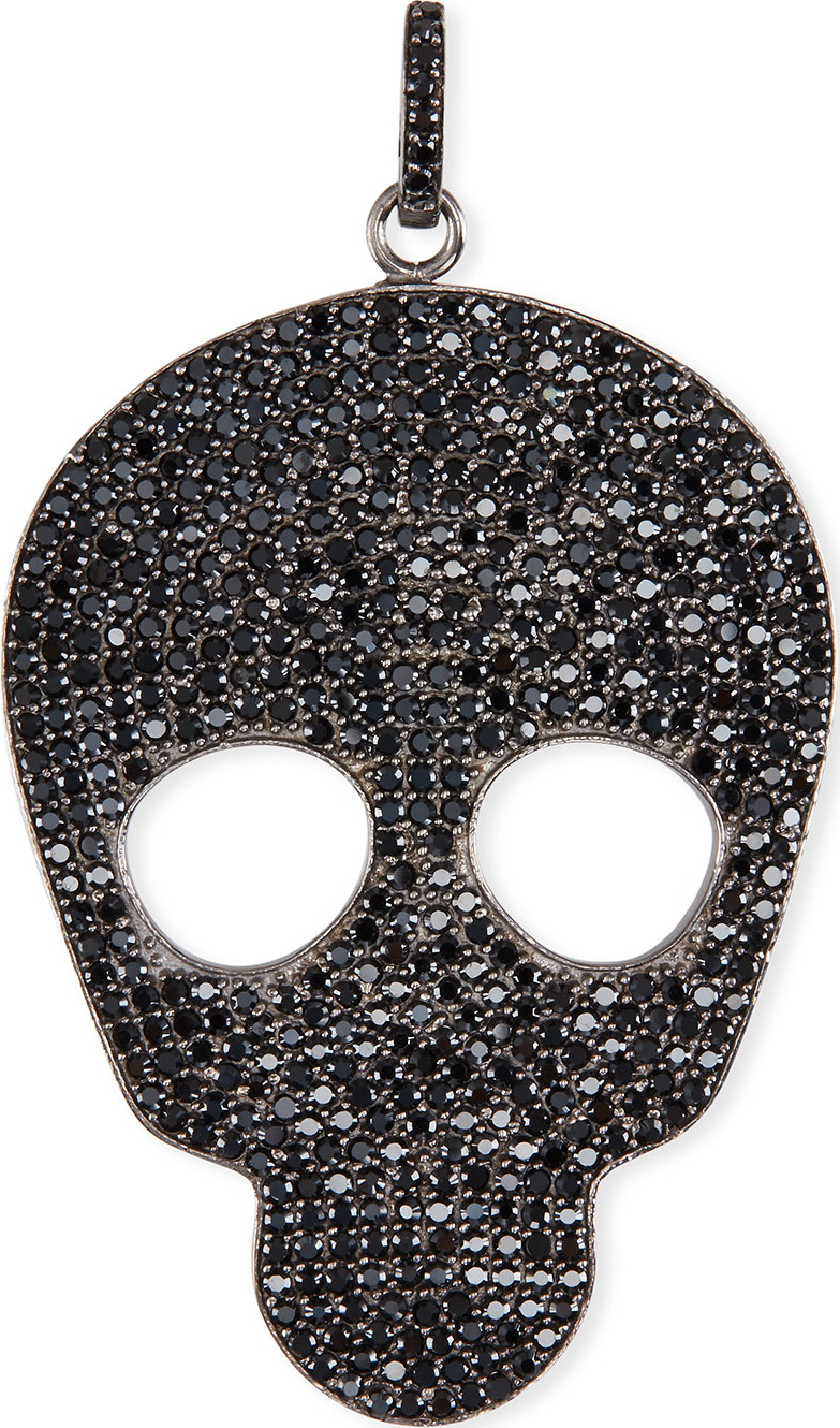 Margo Morrison Large Pavé Black Spinel Skull Charm Pendant
