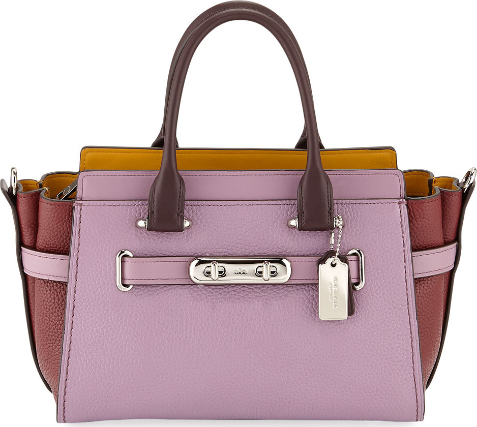 COACH 1941 Swagger 27 Colorblock Pebbled Leather Tote Bag