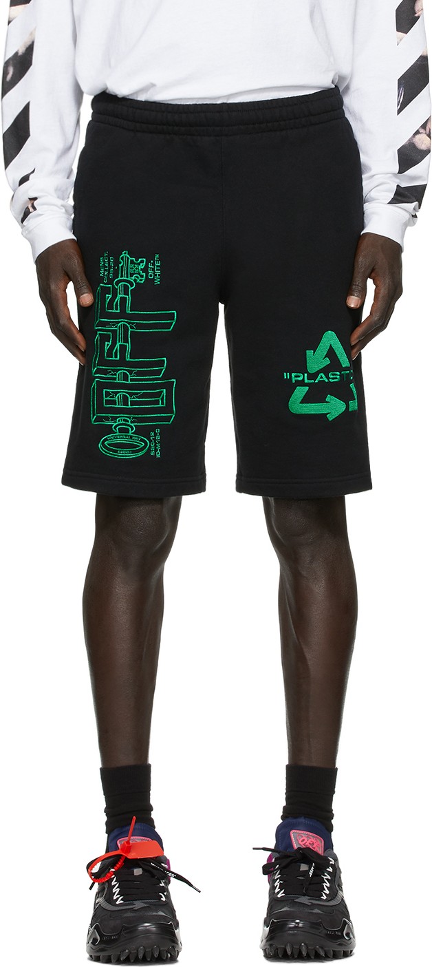 Off White Black Universal Key Sweat Shorts