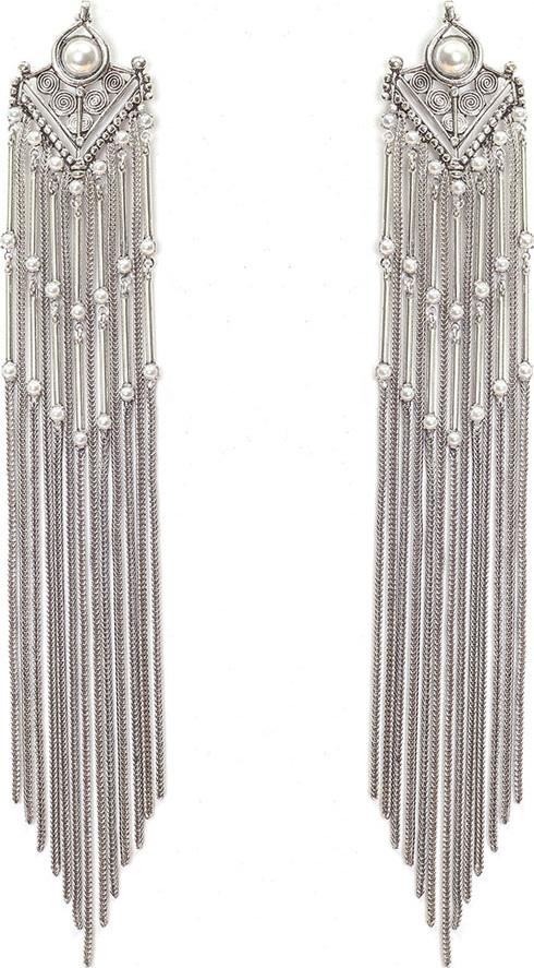 Dylanlex Hanna Metal Fringe Tassel Dangle Earrings