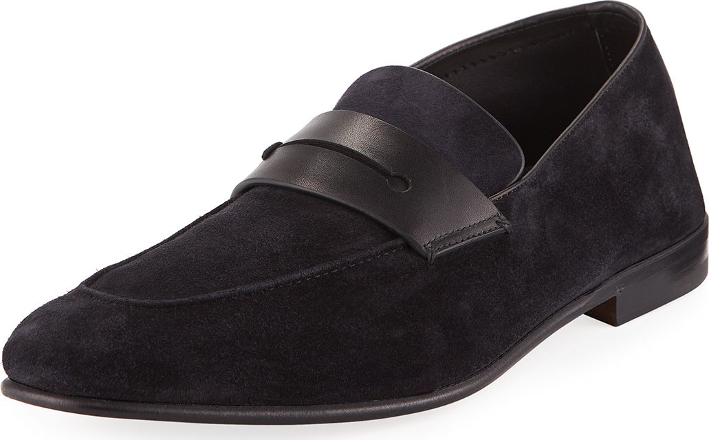 Ermenegildo Zegna Flex Suede Penny Loafer