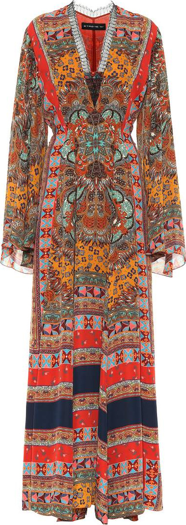 Etro Printed silk maxi dress