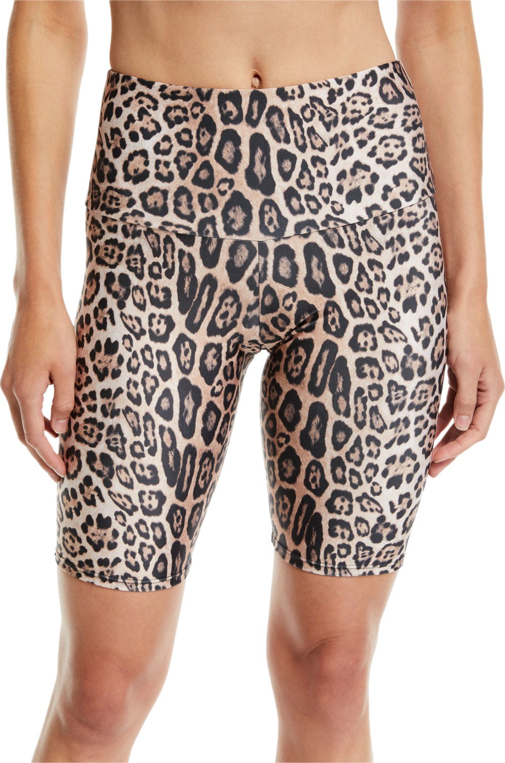 ONZIE High-Rise Leopard-Print Activewear Bike Shorts