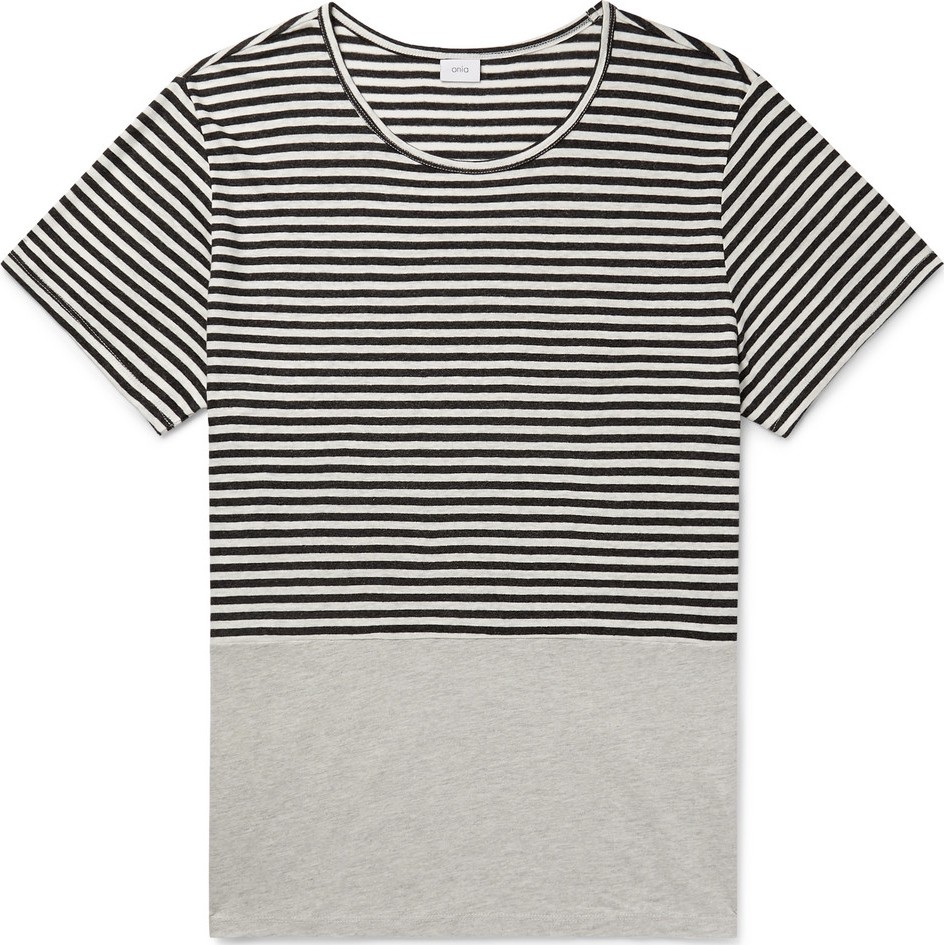 Onia Striped Linen and Modal-Blend T-Shirt