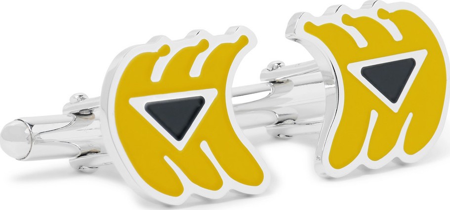 Prada Banana Silver-Tone and Enamel Cufflinks