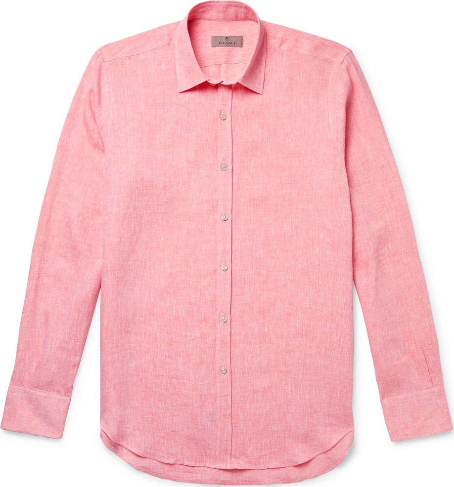 Canali Slim-Fit Slub Linen Shirt