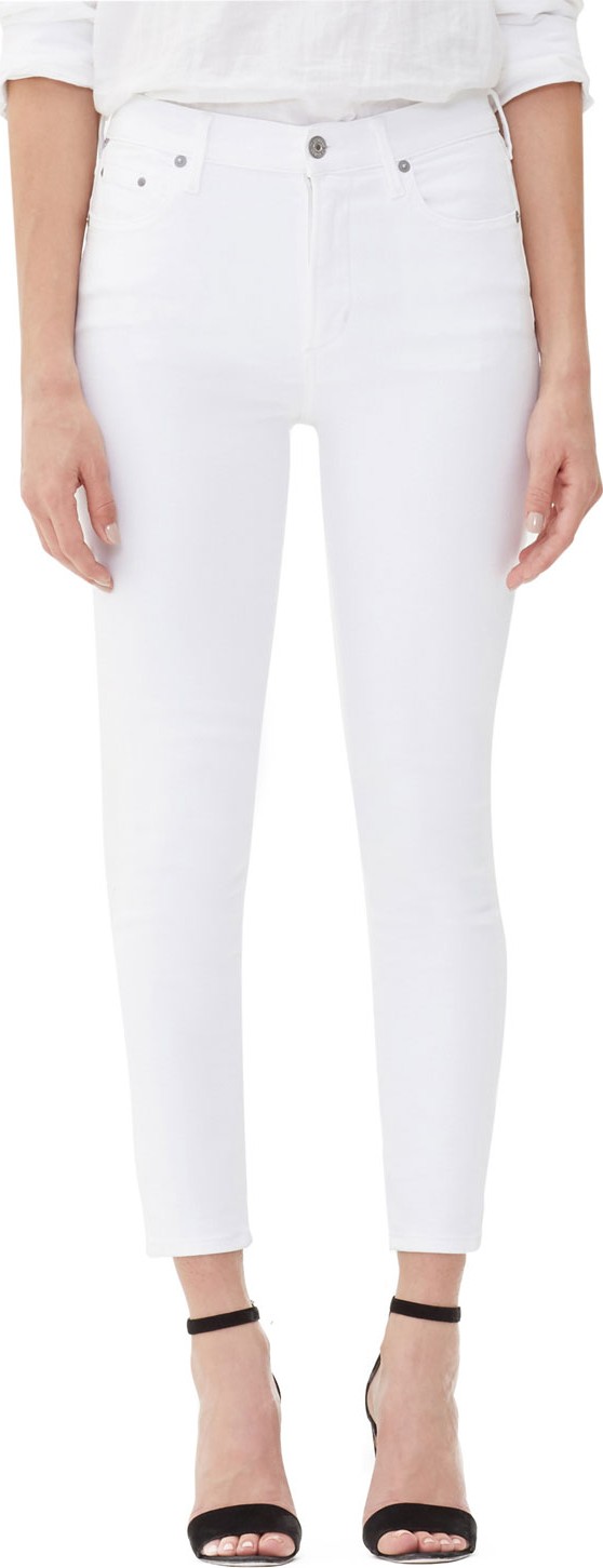 Citizens Of Humanity Rocket Crop High-Rise Skinny Jeans, White Sculpt