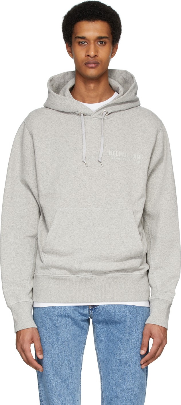 Helmut Lang Grey Standard Monogram Hoodie