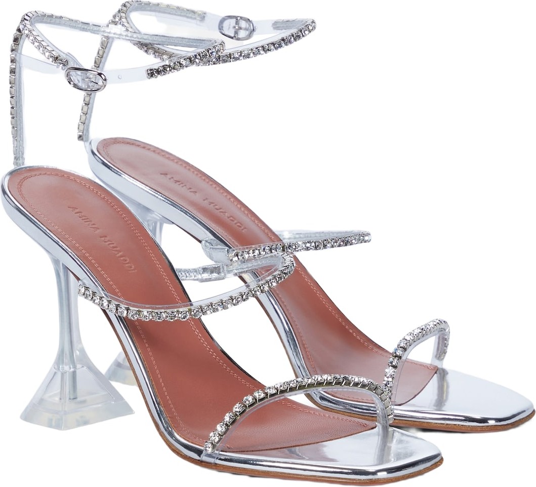 Amina Muaddi - Gilda embellished PVC sandals