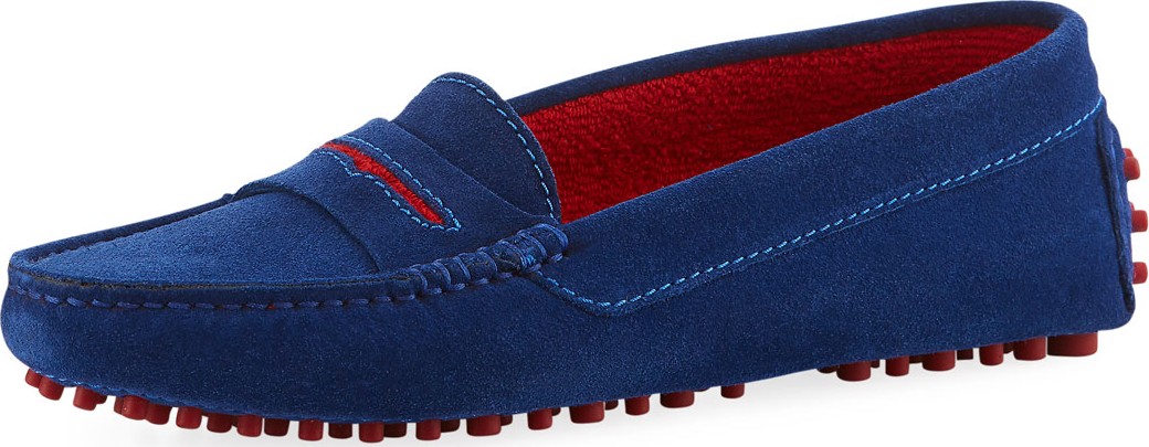 Manolo Blahnik Suede Flat Slip-On Drivers