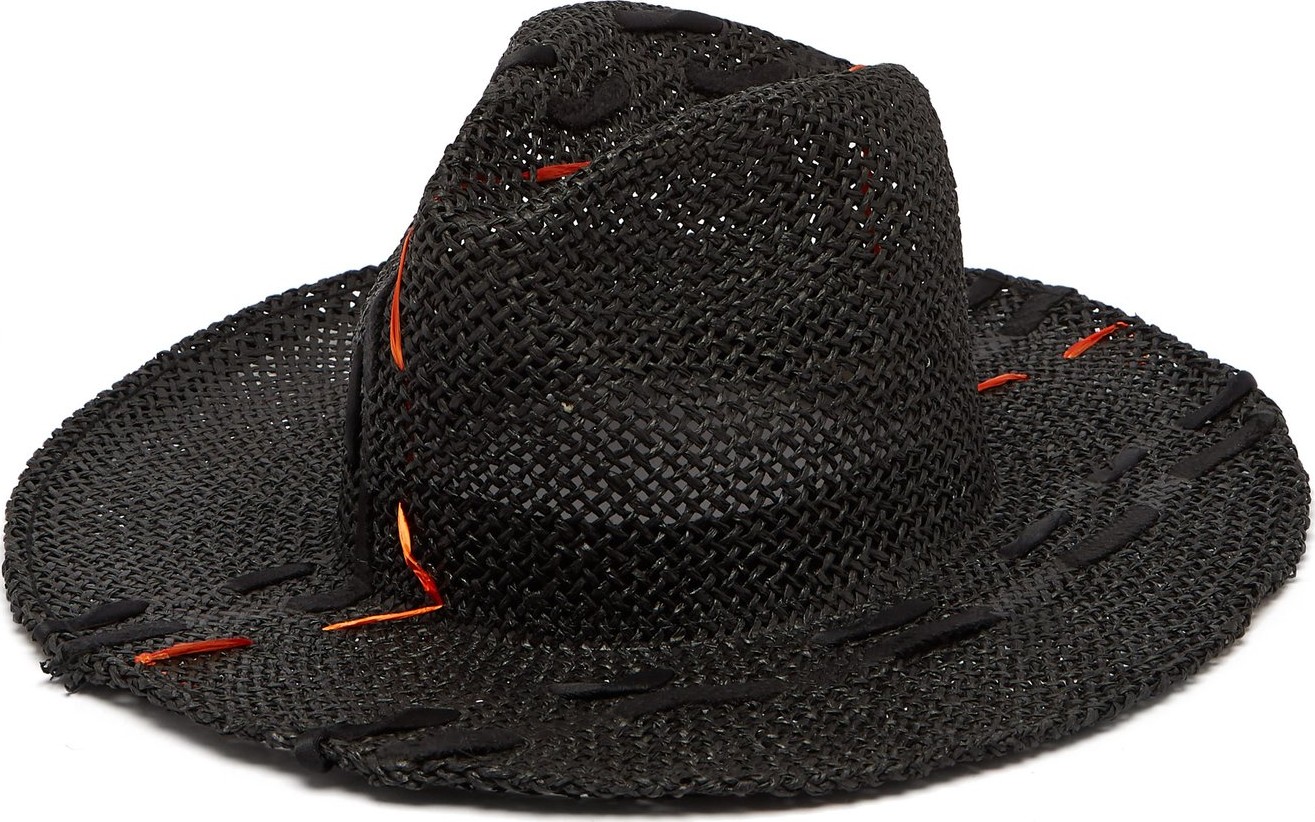 Reinhard Plank Norma topstitched woven paper hat
