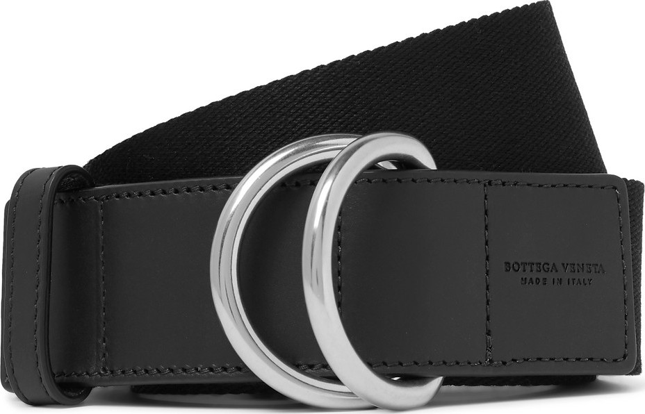 Bottega Veneta 4cm Black Canvas and Leather Belt