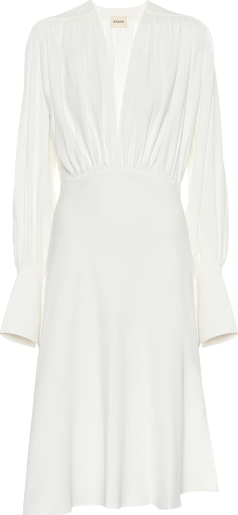 Khaite Connie crêpe satin midi dress