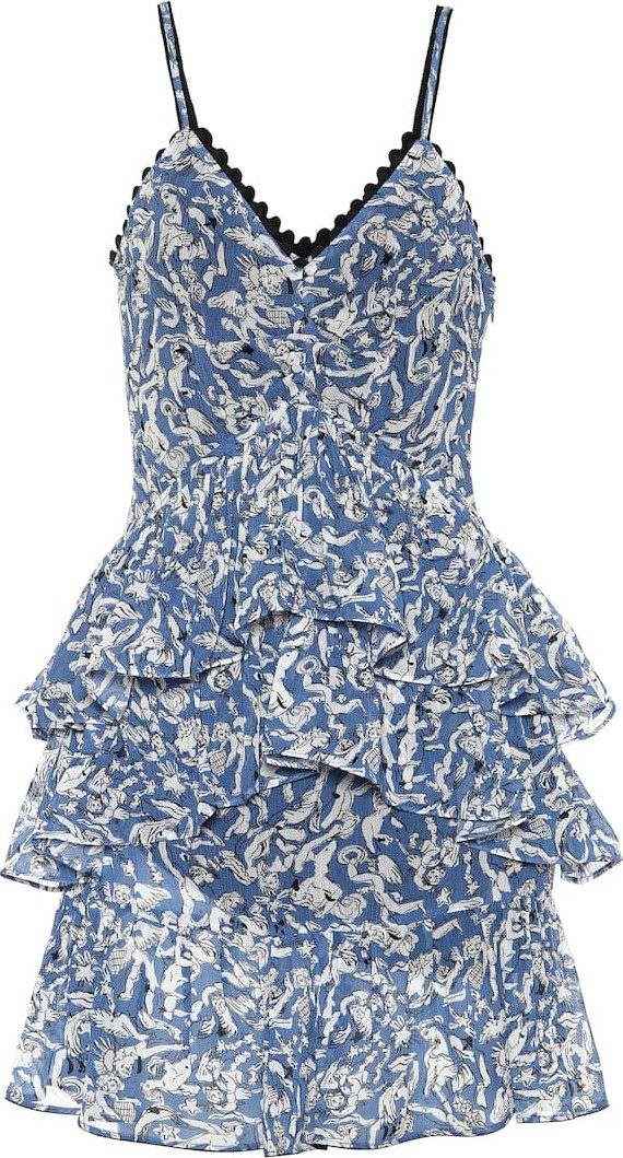 VICTORIA, VICTORIA BECKHAM Ruffled printed minidress