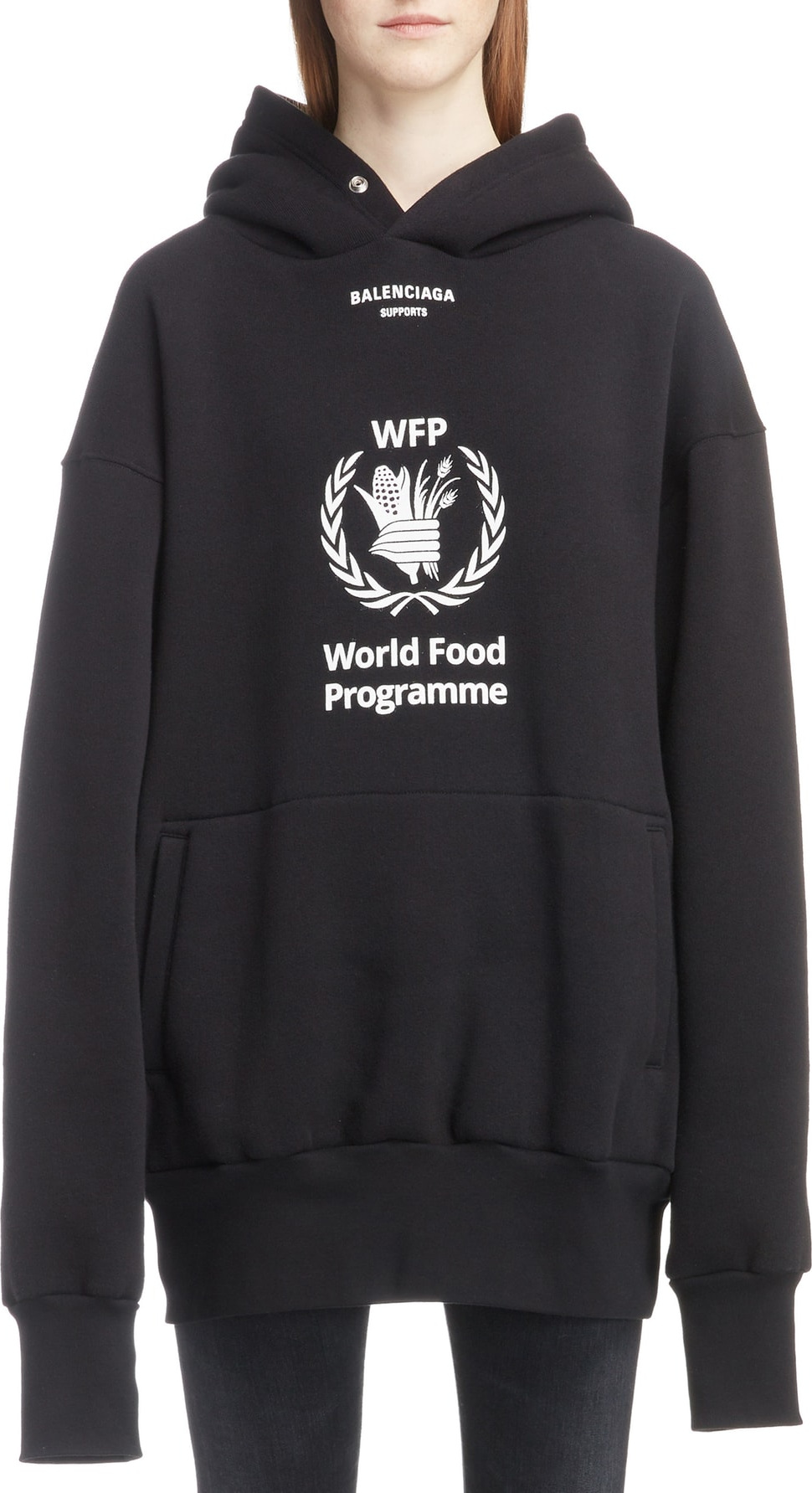 Balenciaga World Food Programme Oversize Brushed Felt Hoodie